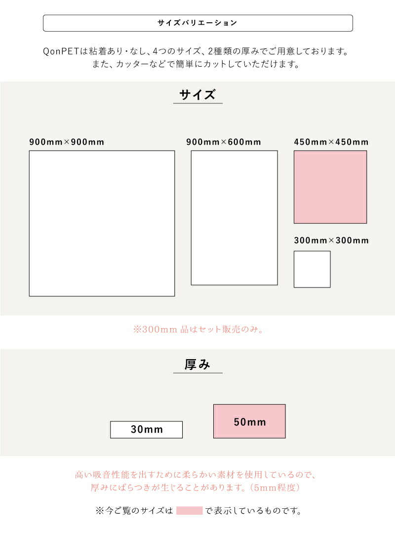 QonPET 30mm 450mm×450mm 宅録 防音マット 吸音材 吸音 壁 窓 吸音シート 防音材 テレワーク DIY 防音シート 防音 ドア  在宅勤務 書斎