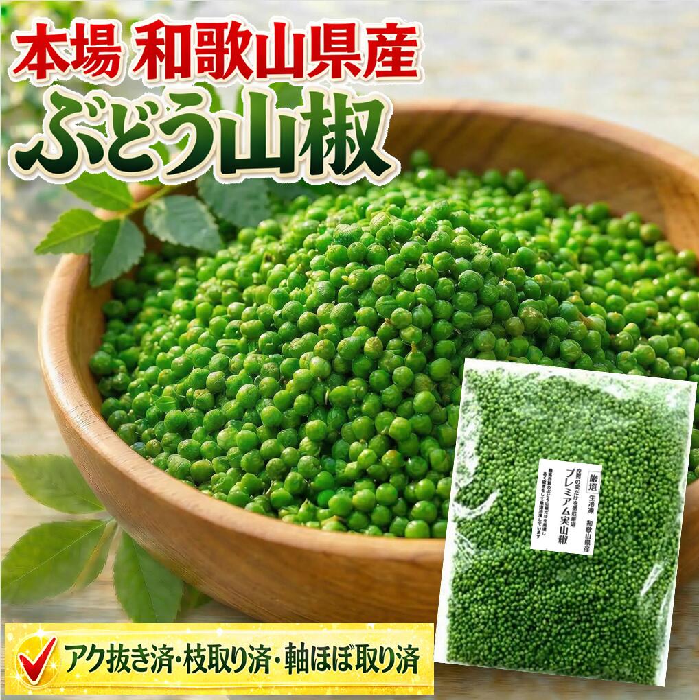 和歌山県産 山椒 約1.5kg 楽天市場】山椒 令和8年新物 和歌山県産 ぶどう山椒 1kg【アク抜き済