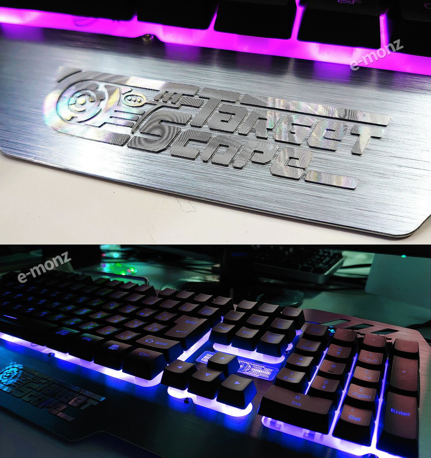 【楽天市場】ゲーミングキーボード テンキー USB有線 7色 LED バックライト アルミパネル スマホスタンド パームレスト 日本語配列