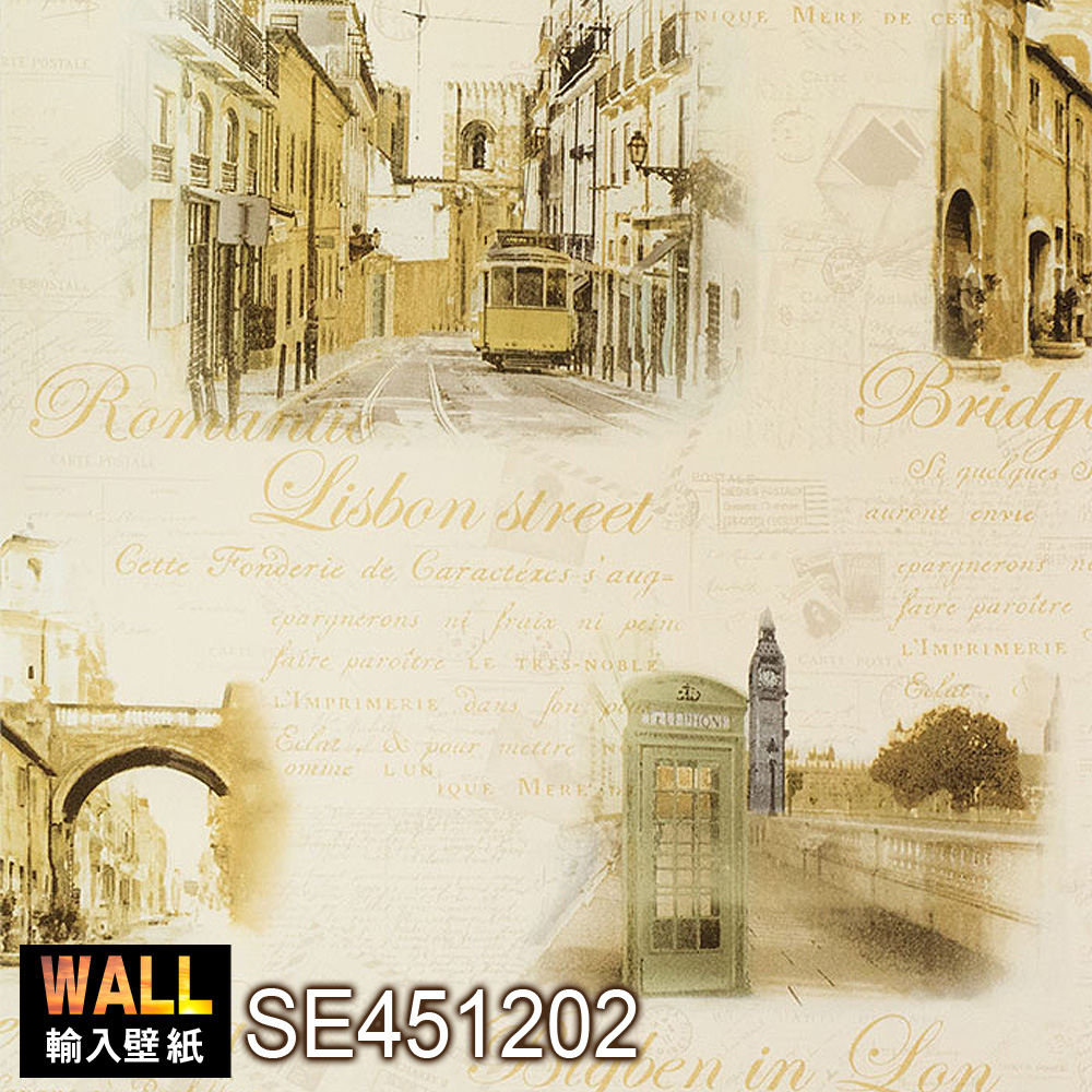 楽天市場 古いヨーロッパの街並みを描いたアンティーク調の壁紙 高級輸入壁紙 風景画シリーズ Se4512 サイズ 53cm 10m ｅモンズ