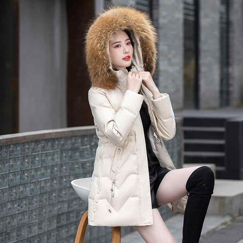 羽?服 レディース 真獣の皮ボンネット付き添い人 取りはらい能力のある 真っただ中丈 75% ホワイトダックダウン 朦々たる 生あたたかい 細身 ポリエステル 冬 赤 黒 白 M L XL 2L 3L 4L