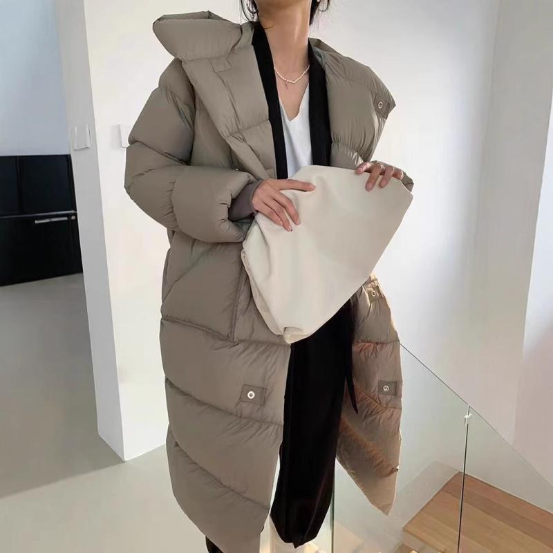 落ち込む上衣 レディース 秋冬 ロング丈 ゆったり 白落ち込む ポリエステル 防寒 生あたたかい ボンネット付き添い人 緑 黒