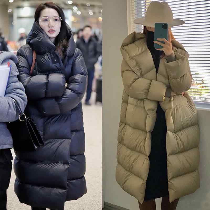 羽絨服 レディース ロング丈 ダウンコート フード付き 秋冬 厚手 暖かい アウター 通勤 きれいめ スタイル 無地 ブラック 黒 グリーン 緑 ポリエステル