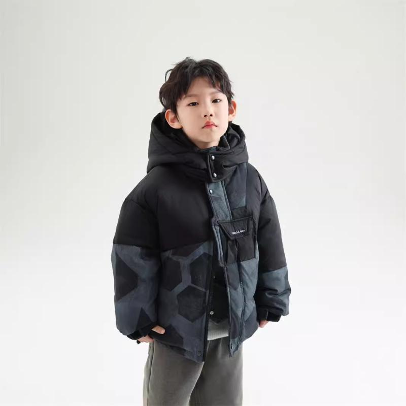 子供服 ダウンジャケット 男の子 冬用 韓国風 白ダックダウン 中綿入り アウター 防寒 スキーウェア ポリエステル 無地 90 100 110 120 130 140 グリーン グレー