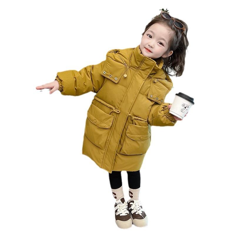 子供服 ダウンジャケット 女の子 中綿 ロング丈 かわいい ガールズ キッズ 白ダックダウン 合体型 アウター 冬服 防寒 普段使い お出かけ パープル イエロー ピンク系 110cm 120cm 130cm 140cm 150cm｜イーマイショップ