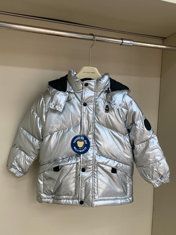 子供服 ダウンジャケット 男の子 中綿 コート ボーイズ アウター ロング丈 フード付き 110cm 120cm 130cm 140cm 150cm シルバー 防寒 暖かい 冬