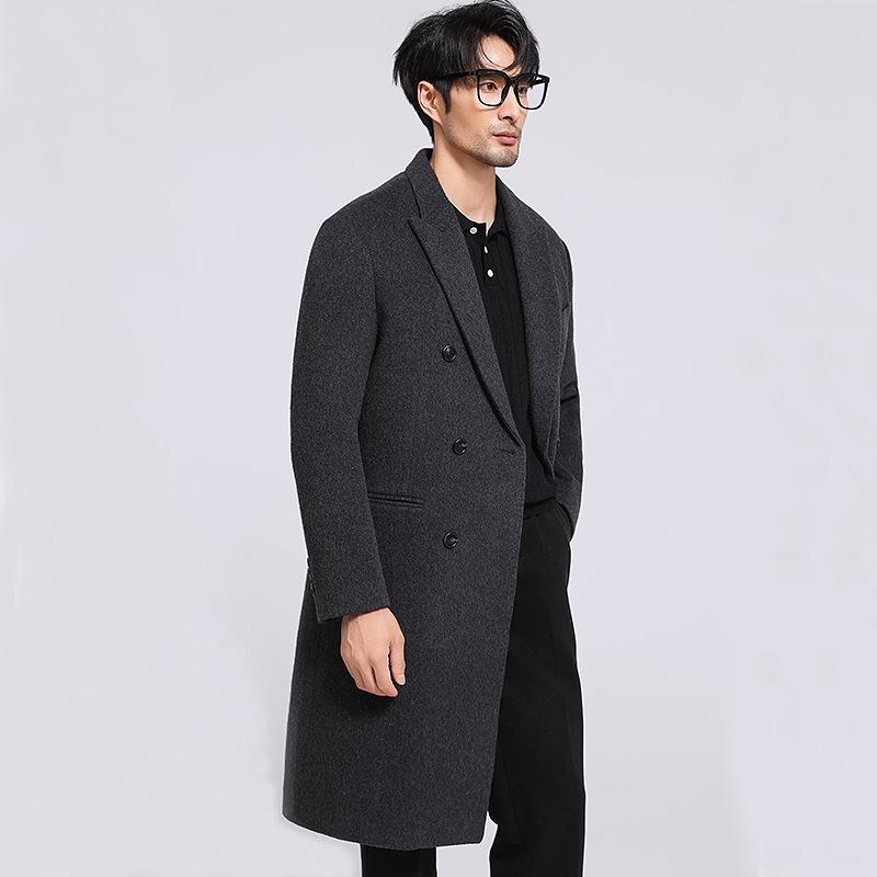 コート メンズ 男性用 秋冬 ウール 中綿インナー付き ミドル丈 ダブルブレスト 普段使い