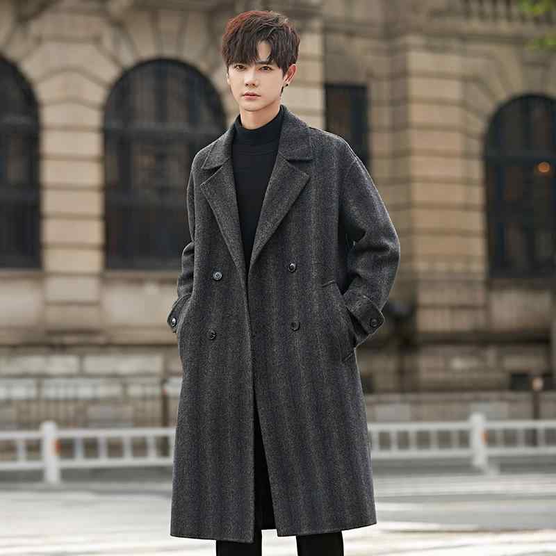 コート メンズ 男性用 ウール ミドル丈 厚手 アウター 秋冬 ファッション カジュアル 通勤 普段使い 暖かい 防寒