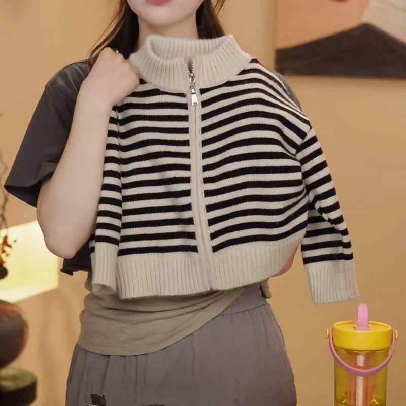 ニット 子供服 秋冬 ニットカーディガン キッズ ボーイズ ガールズ ニット トップス 長袖 ストライプ柄 コットン 100 110 120 130 140