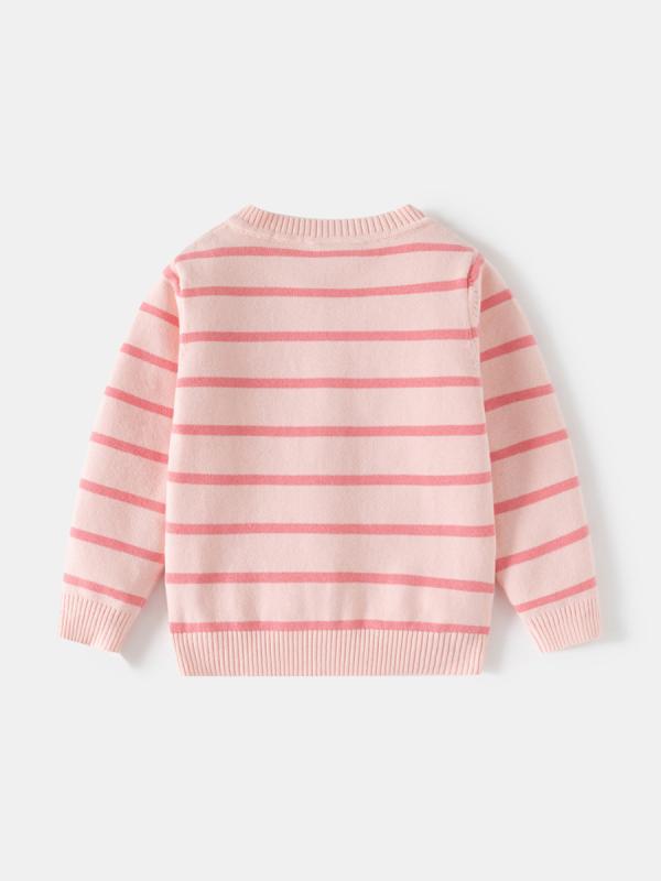 子供服 女の子 カーディガン ニット 綿 春秋 ストライプ 長袖 薄手 ベビー ガールズ トップス ピンク系