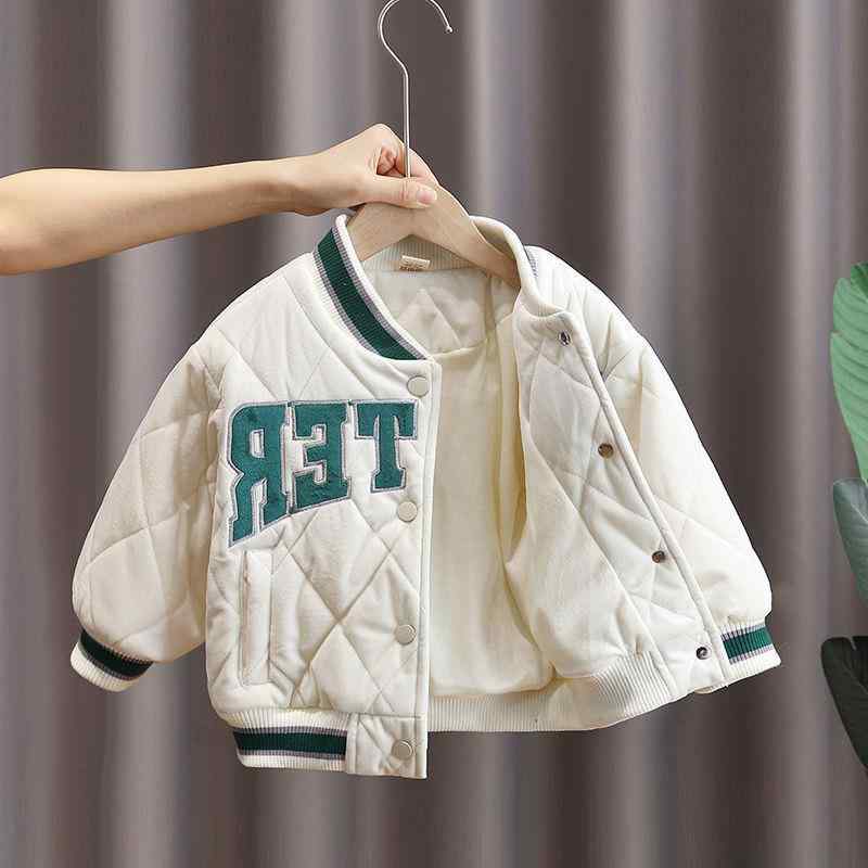 子供服 ベビー服 キッズ服 アウター ジャケット 秋冬 子供用 男の子 女の子 防寒 暖かい ショート丈 コットン 無地 韓国風 かわいい おしゃれ ホワイト ブラック