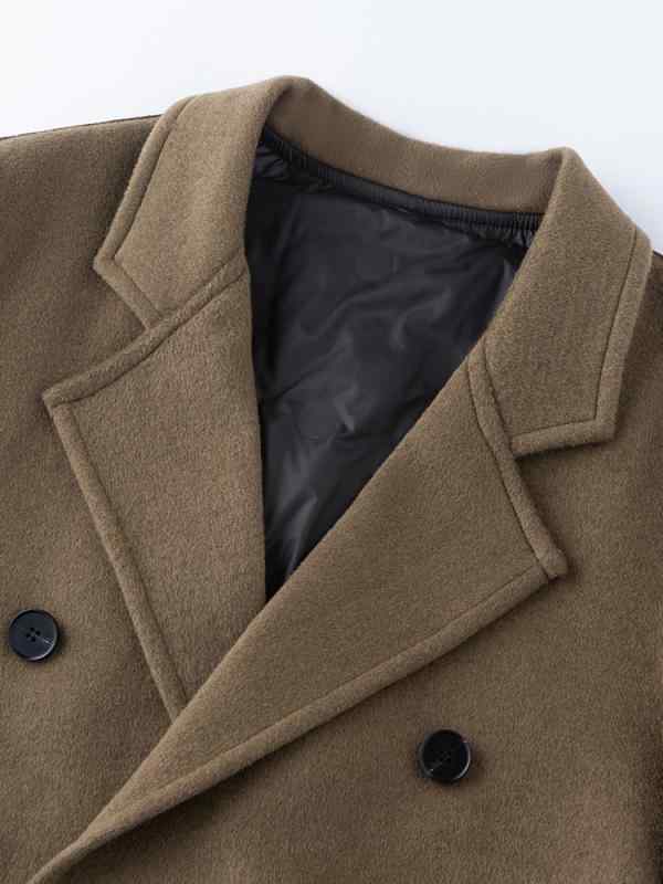 メンズ ウールコート ダブルフェイス 羊毛 アウター 紳士服 ビジネス カジュアル 厚手 ラペル 防寒 秋冬 ブラック コーヒー色|イーマイショップ