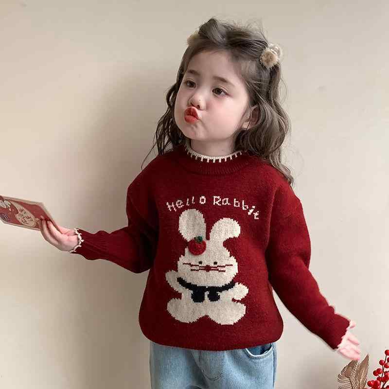 子供服 ニット 女の子 秋冬 長袖 トップス カットソー 韓国風 かわいい おしゃれ 通園 通学 普段使い