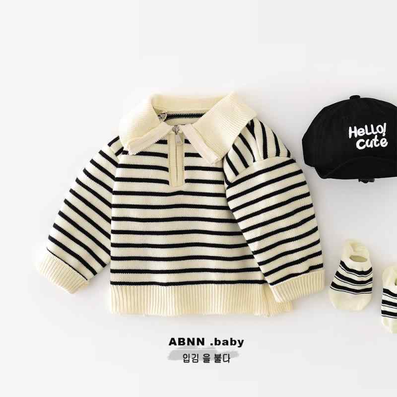 子供服 セーター 長袖 1歳 2歳 3歳 春秋 ベビー ニット トップス ストライプ 襟付き 黒 白 かわいい 男の子 女の子 普段使い 4,840円