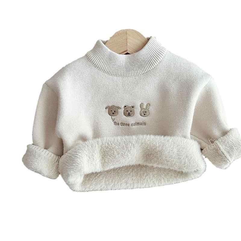 子供服 ニット/セーター ベビー/キッズ 秋冬 裏起毛 トップス カットソー 男女兼用 幼児 暖か 防寒 かわいい 普段着 長袖 70 80 90 100