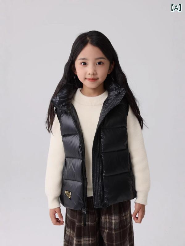 子供服 ダウンベスト 男女兼用 フード付き 中綿入り アウター 防寒着 スポーツ 秋冬 ブラック|イーマイショップ