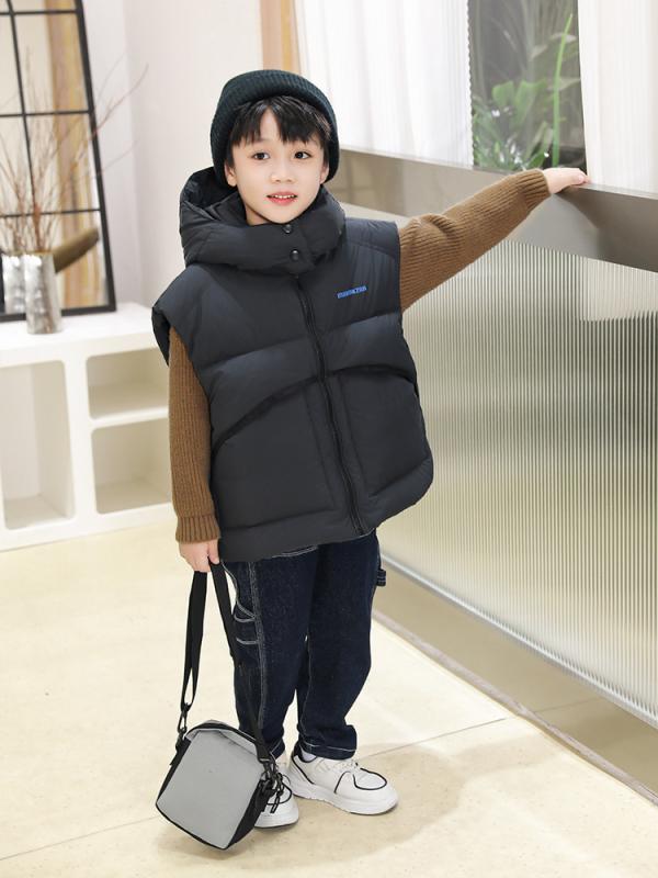 子供用 ダウンベスト フード付き ガールズ ボーイズ アウター 秋冬 白ダックダウン 厚手 チョッキ ゆったり 防寒 120cm 130cm 140cm 150cm 160cm