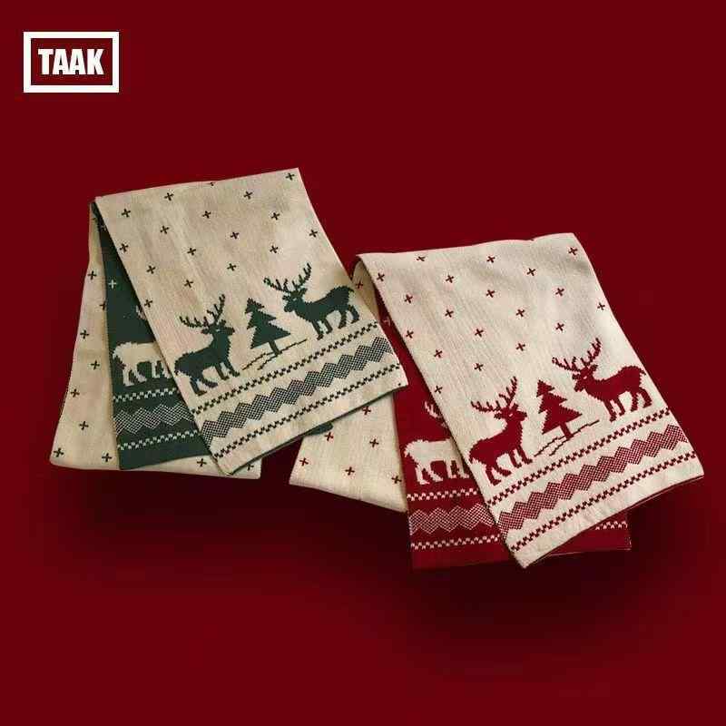えり巻き レディース 秋冬 編み物 クリスマス サンタ 馴鹿 赤 緑 黒 有りの実 愛くるしい 生あたたかい 大学生 差し上げ物 差し上げ物