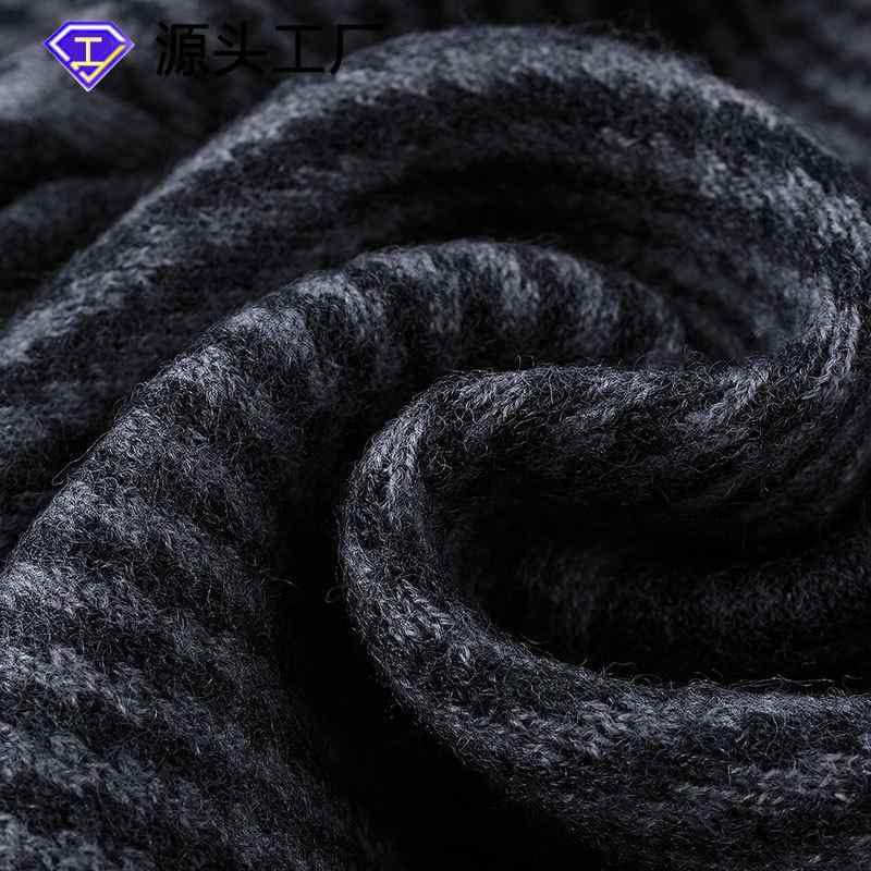 マフラー 男性用 ウール100% 秋冬 防寒 ストール ニット 厚手 ライン 黒 グレー ワインレッド 180cm×30cm 暖かい