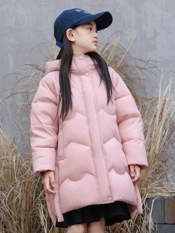 子供服 ダウンジャケット 女の子 中綿コート フード付き ガールズ アウター 冬 中綿入り あったか 厚手 防寒 かわいい おしゃれ ピンク系 ブラック パープル 120cm 130cm 140cm 150cm 160cm｜イーマイショップ
