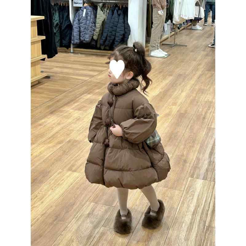 子供服 ダウンジャケット ガールズ 中綿 コート ロング丈 厚手 白ダウン ゆったり かわいい カジュアル 秋冬 防寒 90 100 110 120 130｜イーマイショップ