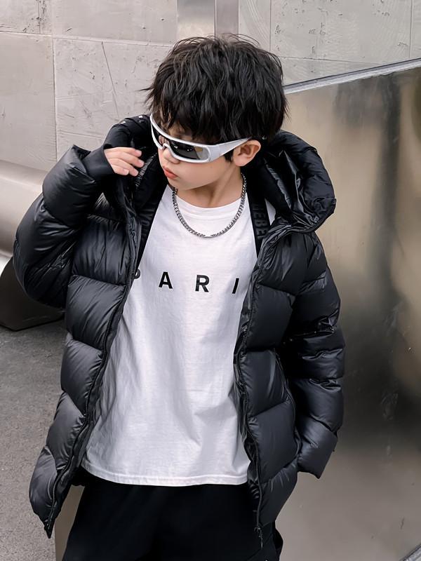 落ち込む上衣 キッズ 男女兼用 中綿入り口・入口 アウター 小わっぱ服 中長丈 朦朦たる 秋冬 無地 撥水 防寒 あったか 8歳 9歳 10歳 11歳 12歳 13歳 14歳 140珊 150珊 160珊 170珊 黒いこと キッズ・ベビー・マタニティ-キッズファッション-コート・ジャケット