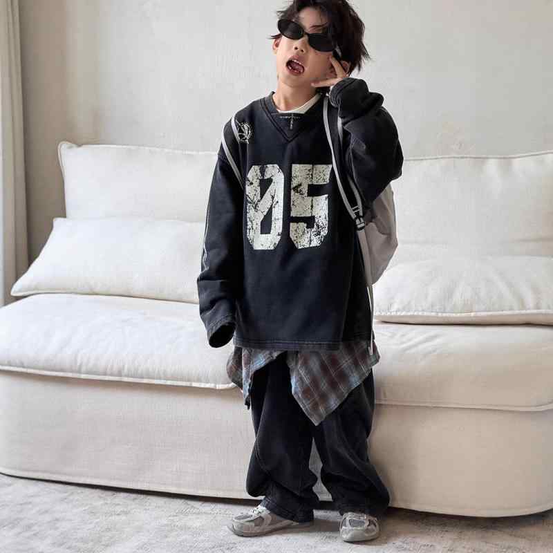 キッズ スウェット セットアップ 子供服 上下セット 長袖 ロングパンツ 洗い加工 柔らかい 男女兼用 春秋 4,658円