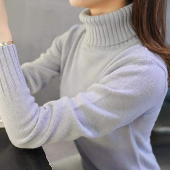ニット レディース 秋冬 長袖 高襟 プルオーバー あったか 暖か 無地 トップス インナー 私服 名媛風 ブラック グレー ホワイト ピンク系