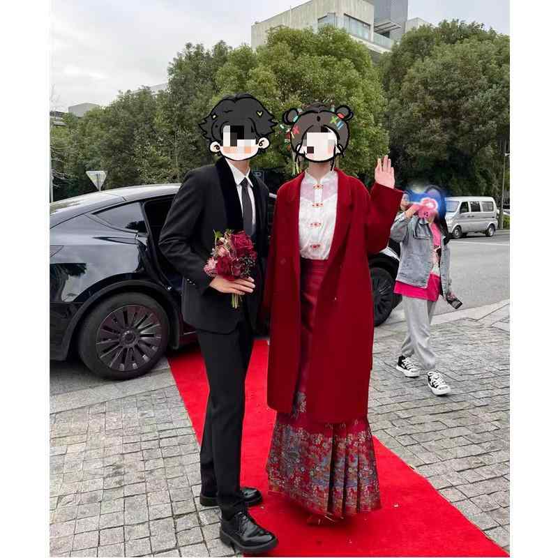 コート レディース 秋冬 韓国風 ロング丈 ウール ポリエステル混紡 ワインレッド チェック柄 ゆったり 大きめサイズ 上品 きれいめ