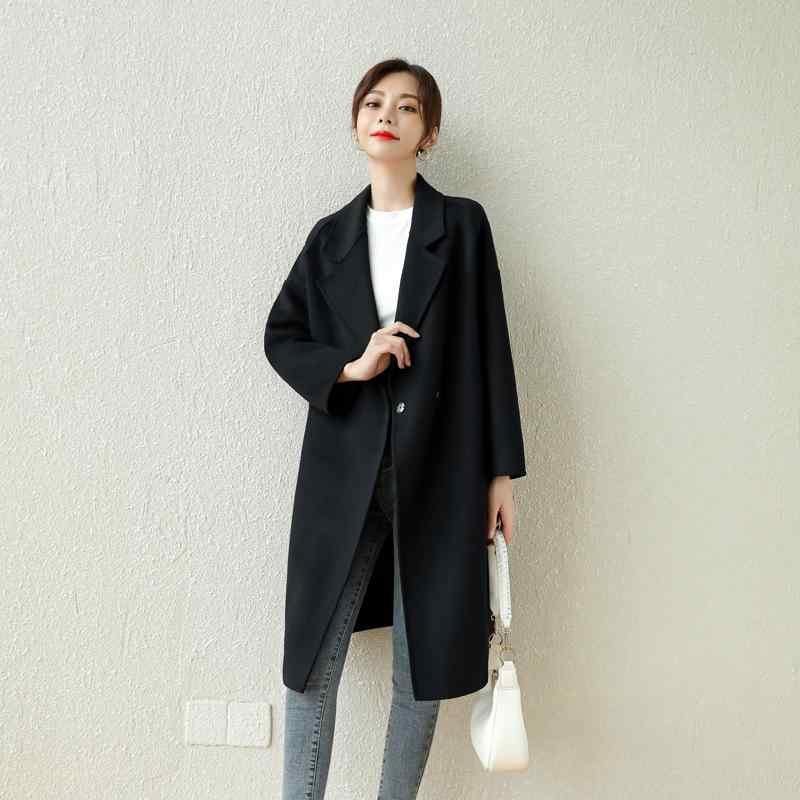 コート レディース 秋冬 ウール ロング丈 ゆったり 韓国風 Aライン きれいめ 上品 通勤 無地 黒 ベージュ キャメル|イーマイショップ