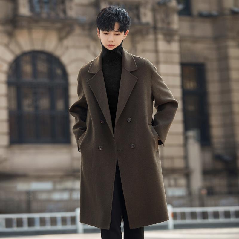 コート メンズ 男性用 ウール混紡 暖か 厚手 ビジネス 紳士服 秋冬 無地 ゆったり M L XL 2XL 3XL