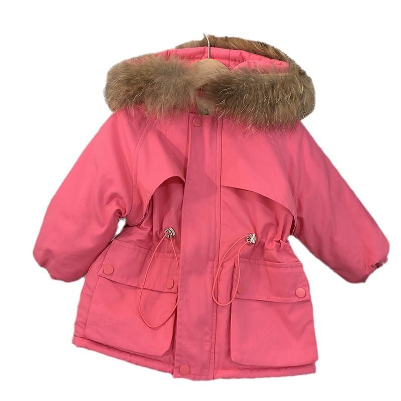 子供服 ガールズ アウター ジャケット コート 裏起毛 秋冬 防寒 厚手 コットン 普段使い 幼稚園 保育園 ピンク系 カーキ