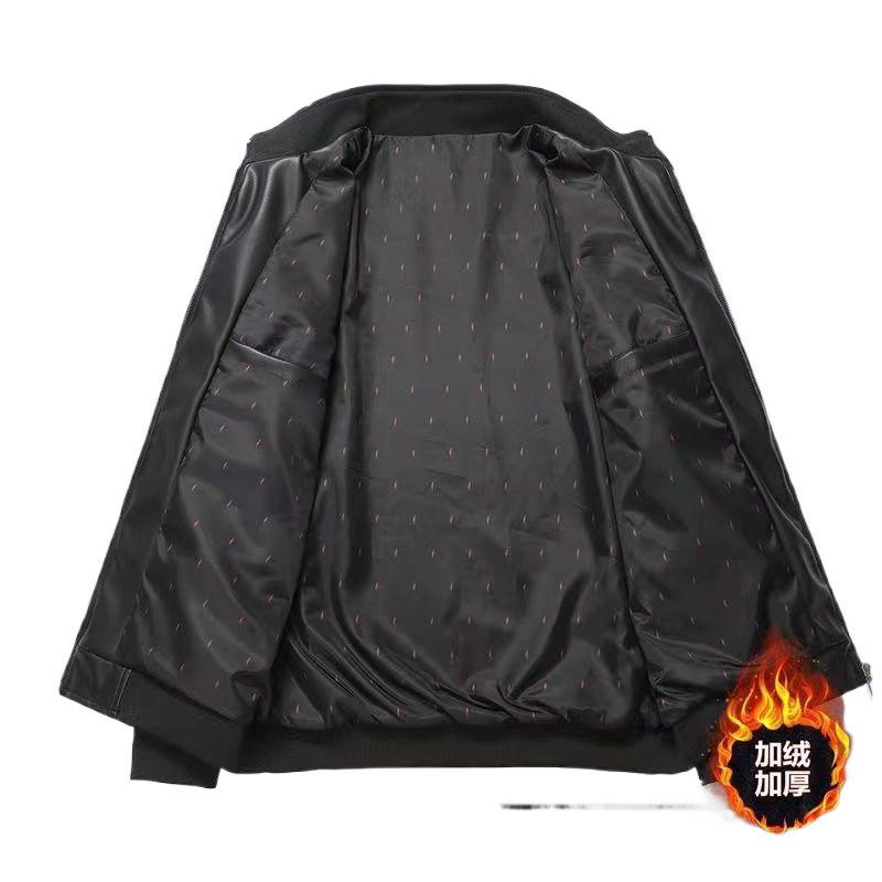 ジャケット 男性用 レザージャケット 秋冬 ライダースジャケット 裏起毛 防寒 あったか ゆったり 普段使い バイクウェア 黒 茶色系｜イーマイショップ