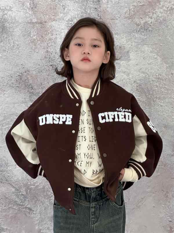 子供服 ジャケット 男の子 ブルゾン スタジャン 配色 切り替え 刺・墸 カジュアル 秋