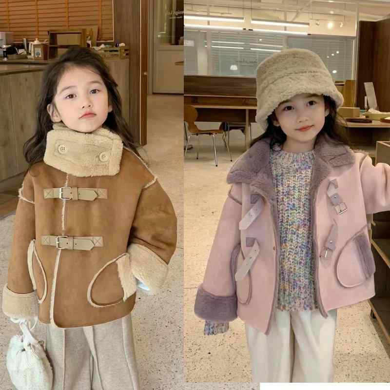 子供服 アウター キッズ 男女兼用 鹿の子 ボアジャケット 防寒 コート トップス 秋冬 ピンク系 ブラウン 100 110 120 130