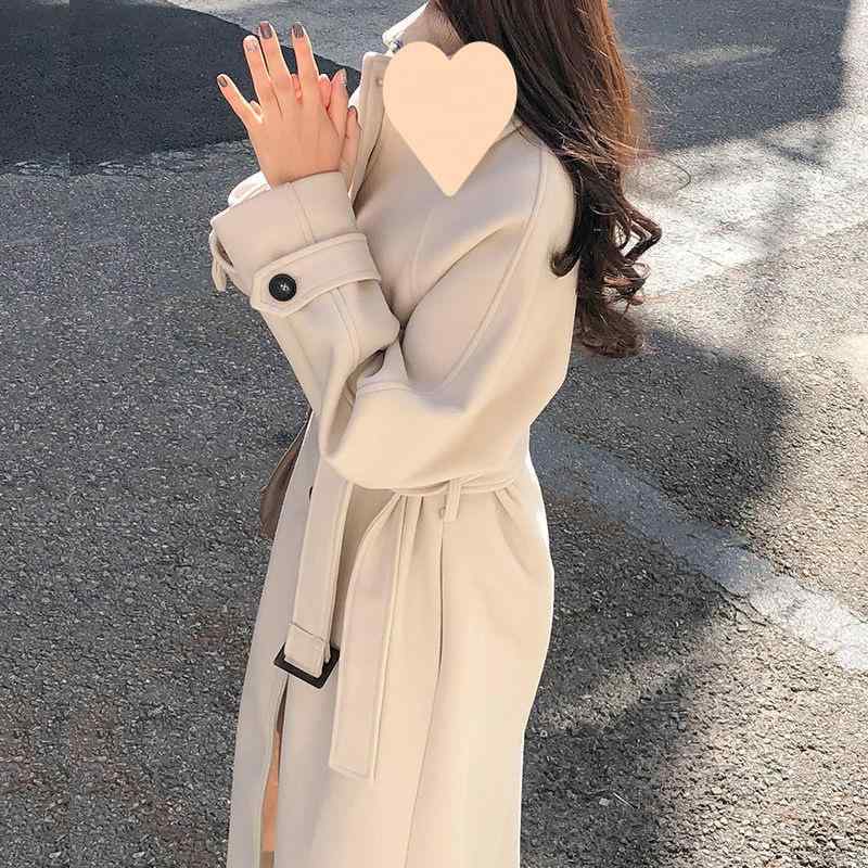 コート レディース 秋冬 韓国風 ミドル丈 ゆったり 厚手 ウール アウター 女性用 トップス 長袖 きれいめ おしゃれ かわいい 通勤