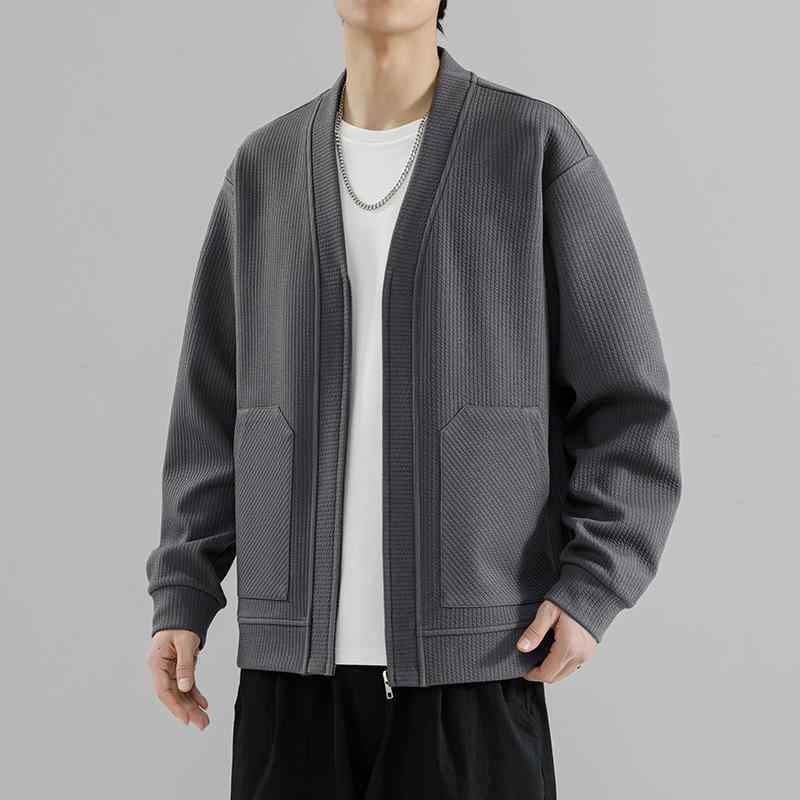 カーディガン メンズ 男性用 ニット 大きいサイズ ビジネス カジュアル 無地 伸縮性 春秋 トップス アウター ジャケット 上着 羽織り 部屋着 普段使い