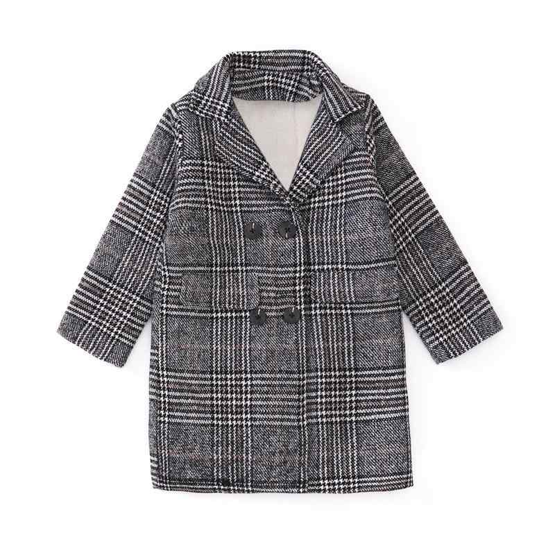 子供服 女の子 千鳥格子柄 コート 裏起毛 中綿入り 厚手 アウター 普段使い お出かけ 発表会 グレー系