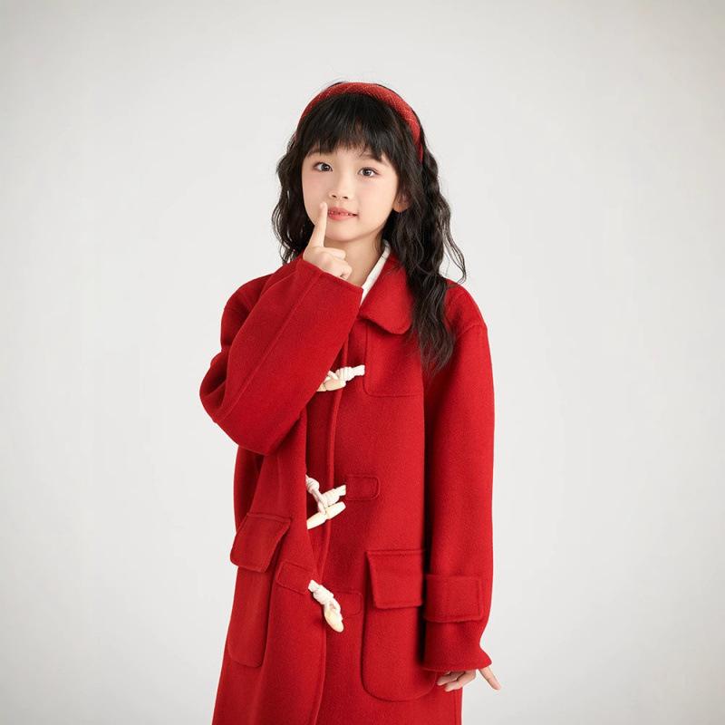 コート キッズ 男女兼用 子供服 ウールコート 厚手 秋冬 ミドル丈 アウター 男の子 女の子 黄色 キャメル グレー 赤 100cm 110cm 120cm 130cm 140cm 150cm 160cm|イーマイショップ