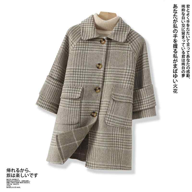 子供服 アウター 女の子 男の子 ウール コート 中厚手 格子柄 秋冬 防寒 普段使い｜イーマイショップ