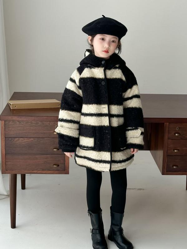 子供服 アウター 秋冬 子供 ストライプ ボア ジャケット 男女兼用 中綿 コート キッズ 防寒 普段使い