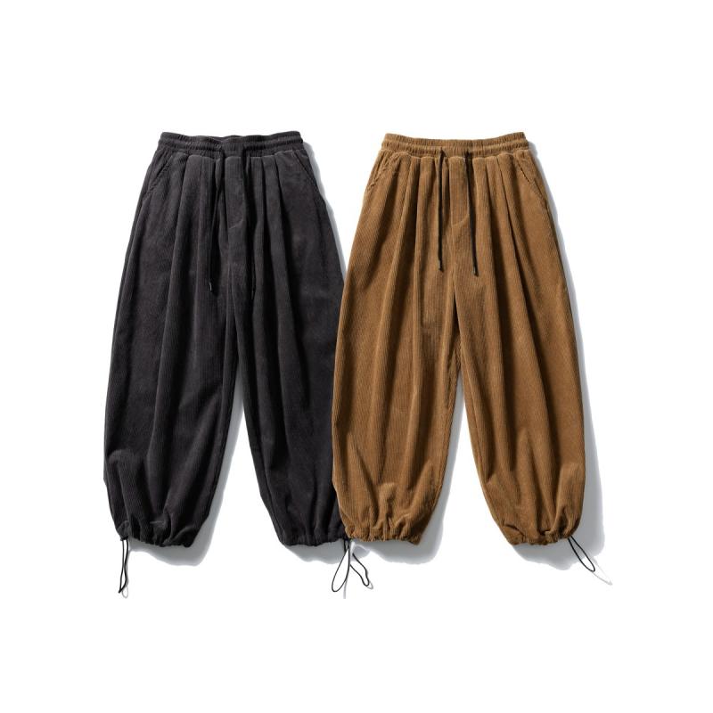 パンツ メンズ コーデュロイパンツ リラックスフィット ドローストリングパンツ スポーツパンツ 男性用 ズボン ボトムス 秋冬 無地 普段使い