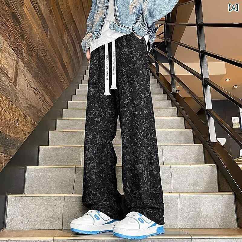 パンツ メンズ 男性用 コーデュロイパンツ ストレート ズボン 普段使い 美脚 ロングパンツ 接触冷感 伸縮性 ブラック 黒 カーキ 春 秋