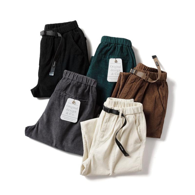 パンツ 男性用 コーデュロイ ワークパンツ ストレート カーゴパンツ ミリタリーパンツ 普段使い 作業着 アウトドア カジュアル ブラック 黒 カーキ 深緑 グレー オフホワイト
