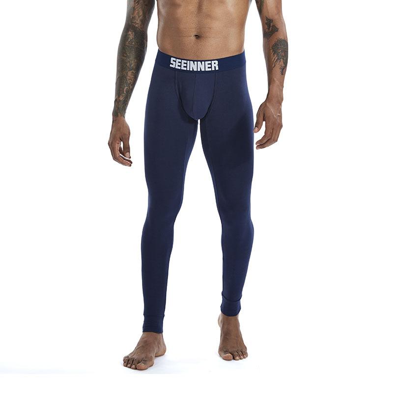 パンツ 男性用 薄手 秋用 コットン プレーン スキニー インナーパンツ あったか 冷え対策 9分丈