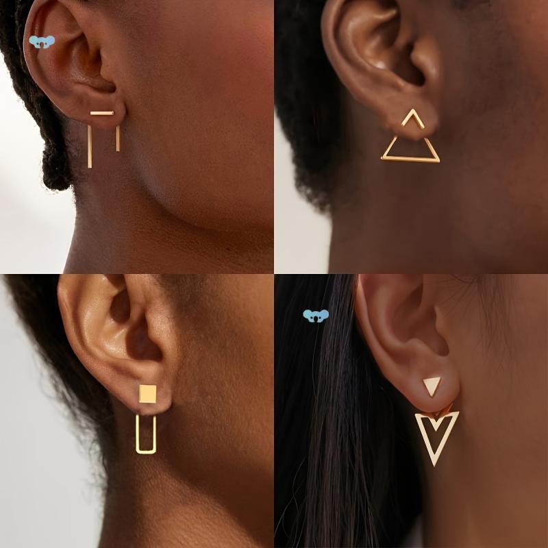 ピアス レディース メンズ 男性用 トライアングル アロー 矢印 ファッション アクセサリー 8点セット 綿布