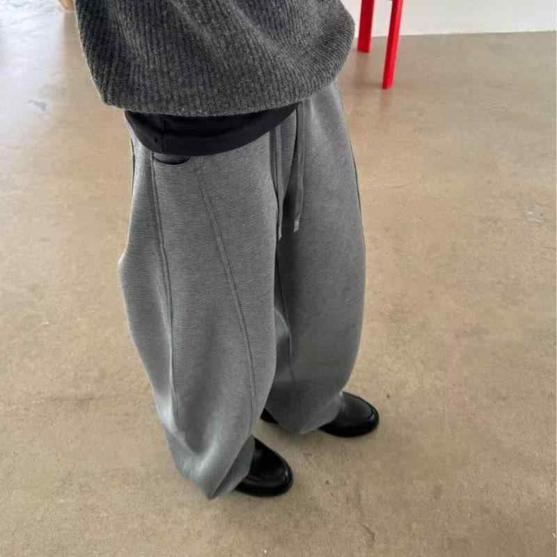 パンツ 男性用 ゆったり スウェットパンツ ロングパンツ アメカジ ストリート系 リラックス イージーパンツ 普段使い 部屋着 ブラック ダークグレー