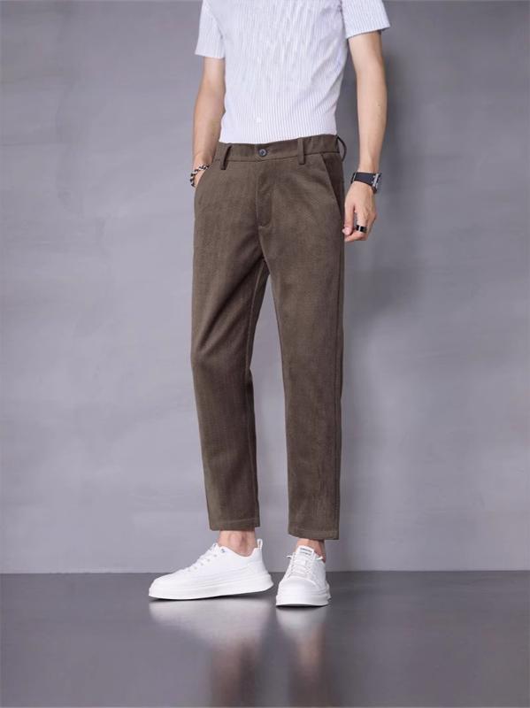 パンツ メンズ 秋冬 厚手 コーデュロイ 9分丈 保暖 ストレート ゆったり カジュアルパンツ スラックス 青年 ファッション 普段使い 部屋着 ブラック グレー コーヒー