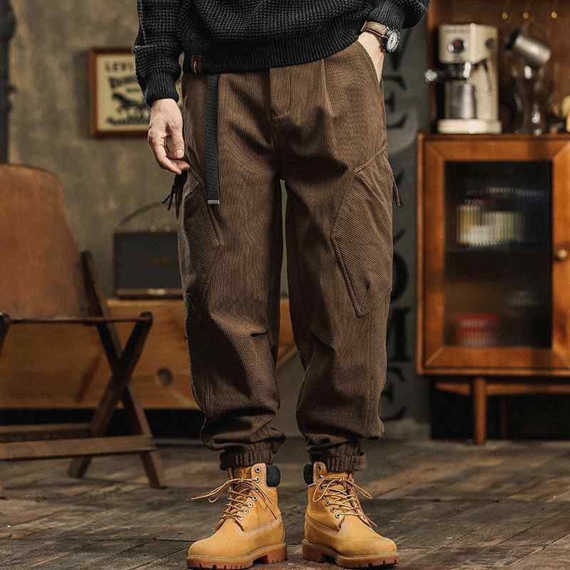 パンツ メンズ 男性用 ワークパンツ コーデュロイパンツ カジュアルパンツ ストレートパンツ ルーズフィット ミリタリー カーゴパンツ