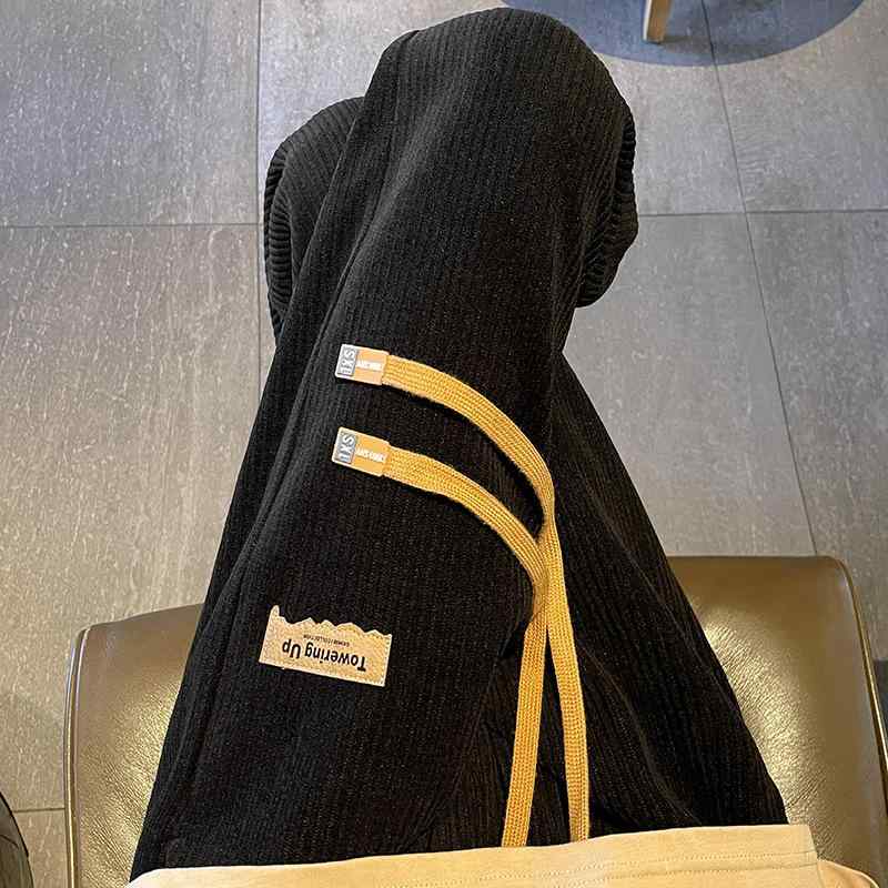 パンツ 男性用 コーデュロイパンツ ゆったり ストレート ワイドレッグ カジュアルパンツ ロングパンツ ブラック 他 全3色